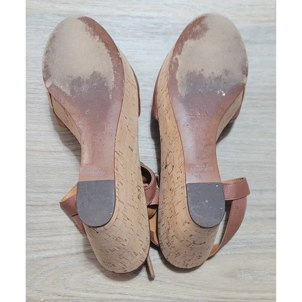 J.Crew Women's Maryanne Cork Wedge Platform Sandals  Size 10 Made In Italy‎ 🇮🇹